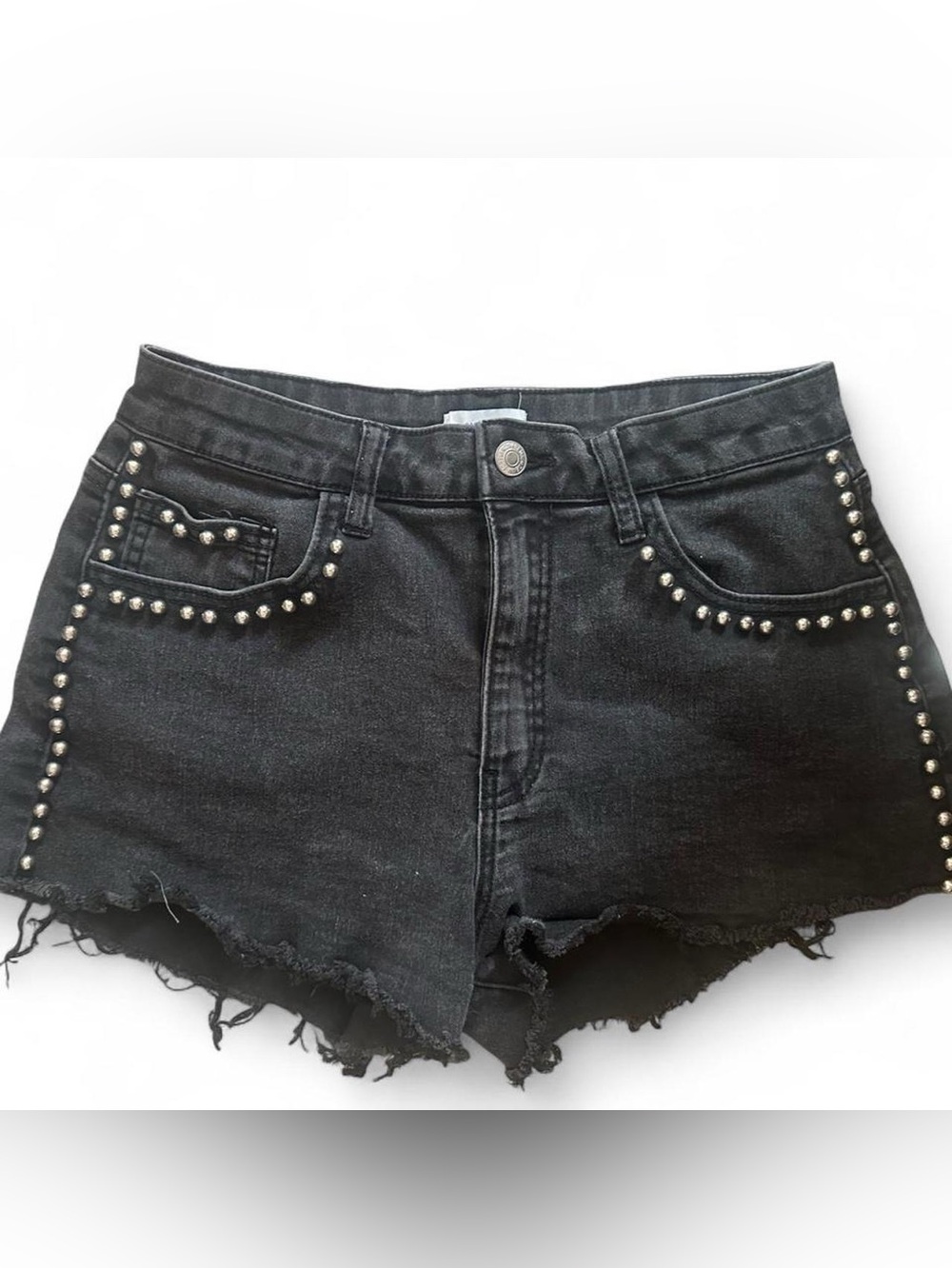 Forever 21 Black Denim Studded Shorts